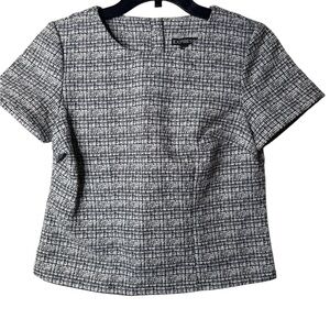 Express Women's Monochrome Checkered Crop Top